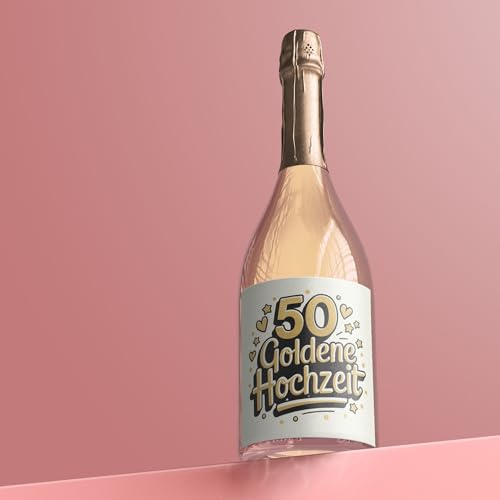 50 Goldenen Hochzeit - 6 Aufkleber für Wein & Sekt