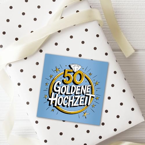 50 Goldenen Hochzeit - 6 Aufkleber für Wein & Sekt