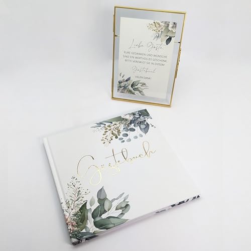 Gästebuch mit Eukalyptus-Motiv und Goldprägung - Eukalyptus