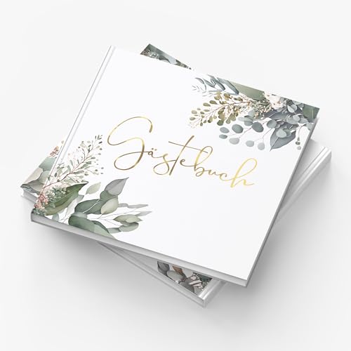 Gästebuch mit Eukalyptus-Motiv und Goldprägung - Eukalyptus