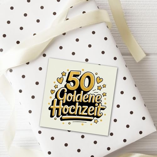 50 Goldenen Hochzeit - 6 Aufkleber für Wein & Sekt