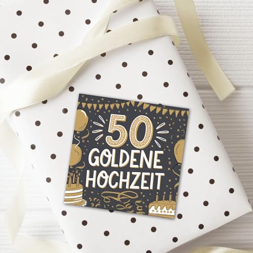 50 Goldenen Hochzeit - 6 Aufkleber für Wein & Sekt