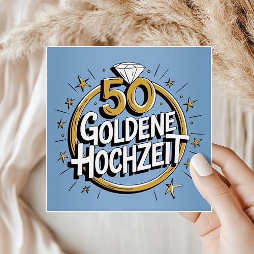 50 Goldenen Hochzeit - 6 Aufkleber für Wein & Sekt