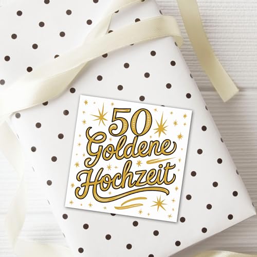50 Goldenen Hochzeit - 6 Aufkleber für Wein & Sekt