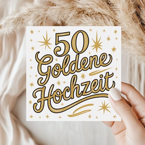 50 Goldenen Hochzeit - 6 Aufkleber für Wein & Sekt