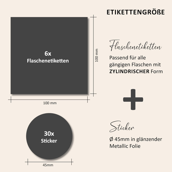 Bottle label set for silver wedding anniversary 25 years