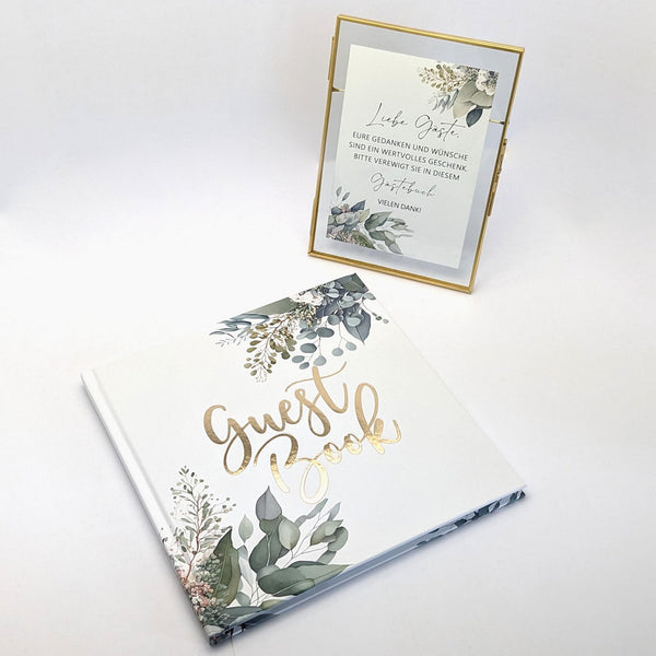 Guest Book to fill out and paste photos - Eucalyptus