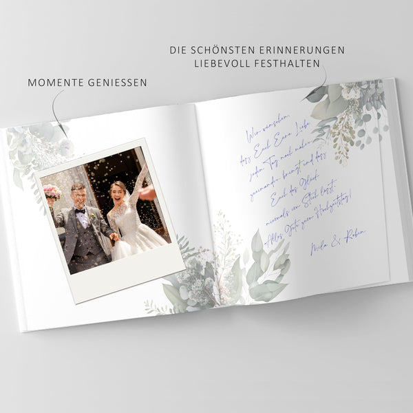 Guest Book to fill out and paste photos - Eucalyptus