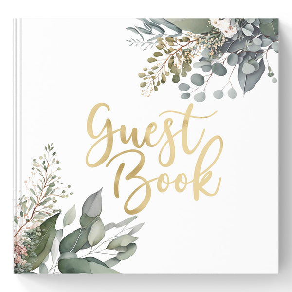 Guest Book to fill out and paste photos - Eucalyptus