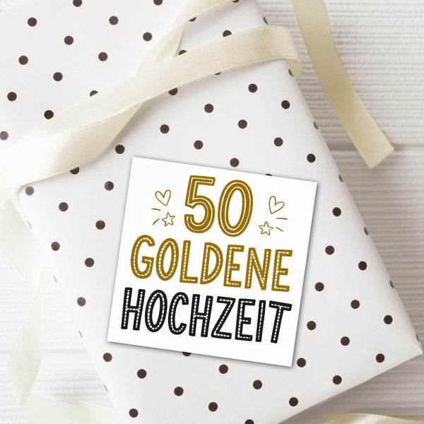 50 Goldenen Hochzeit - 6 Aufkleber für Wein & Sekt
