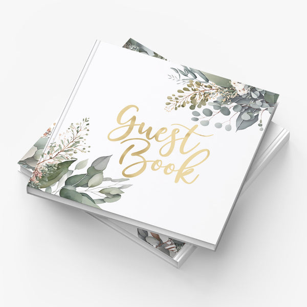 Guest Book to fill out and paste photos - Eucalyptus