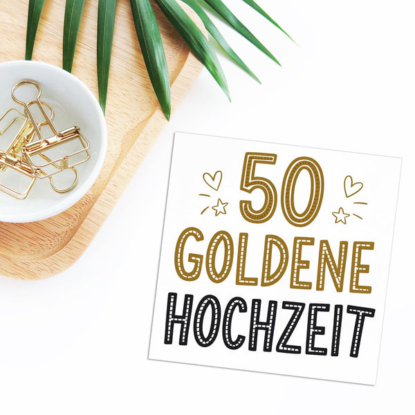 50 Goldenen Hochzeit - 6 Aufkleber für Wein & Sekt