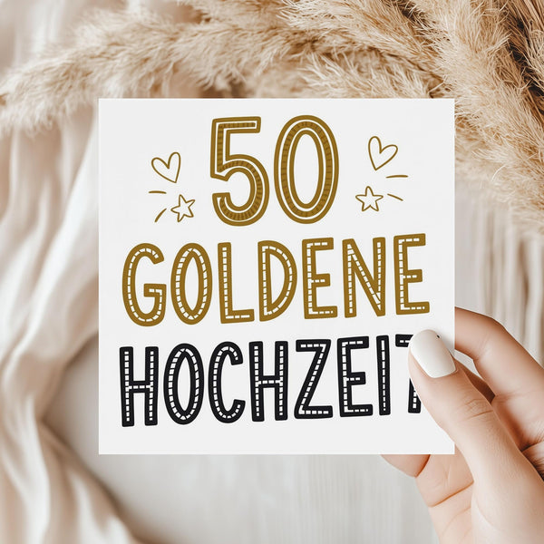 50 Goldenen Hochzeit - 6 Aufkleber für Wein & Sekt