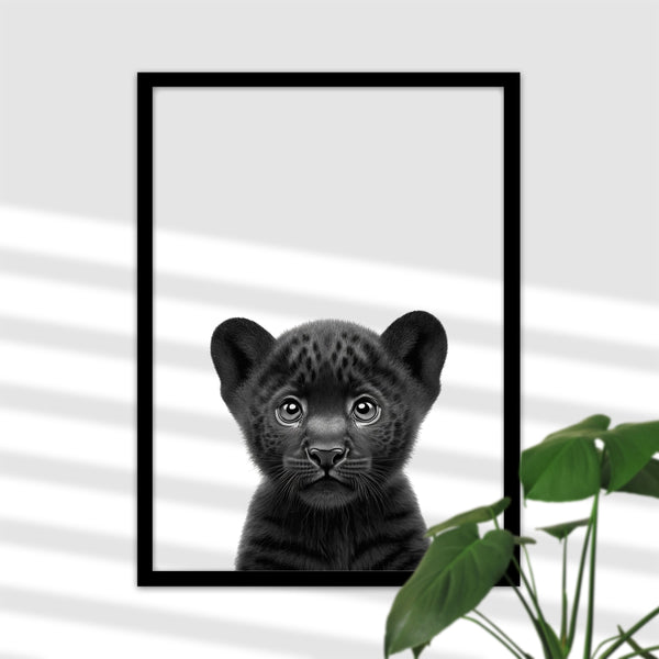 Niedliches Baby Schwarzer Panther Poster für das Kinderzimmer
