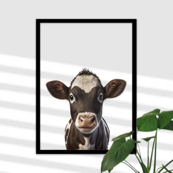 Ländliches braunes Kalb-Poster für Ihre Deko