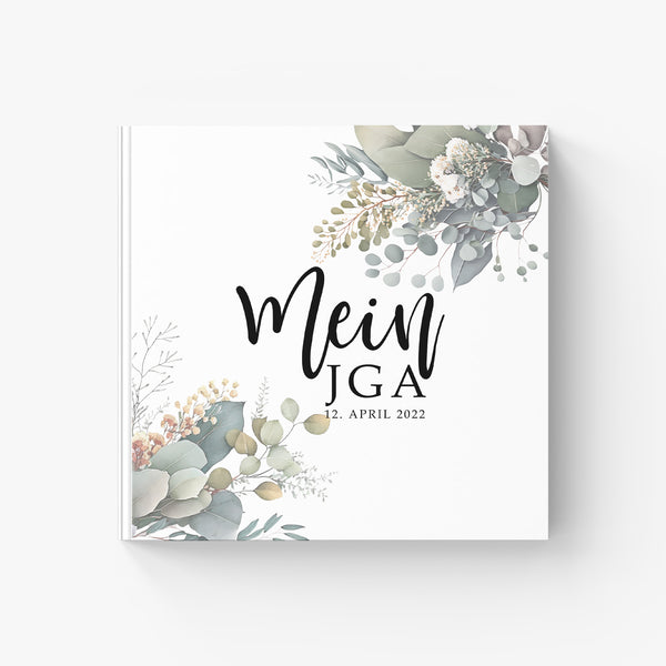JGA & Wedding Guest Book: Eucalyptus Design Hardcover