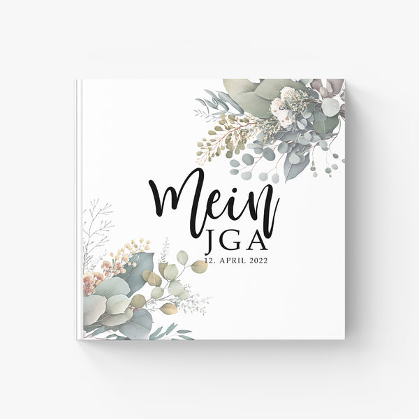 JGA & Hochzeits-Gästebuch: Eukalyptus-Design Hardcover