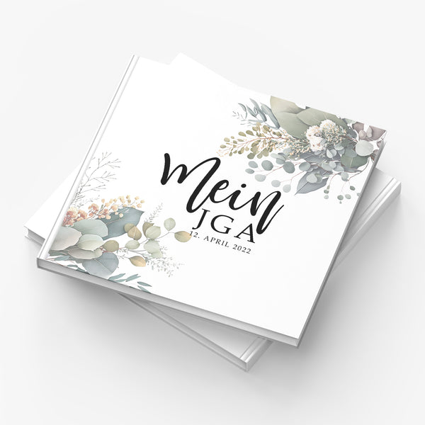 JGA & Wedding Guest Book: Eucalyptus Design Hardcover