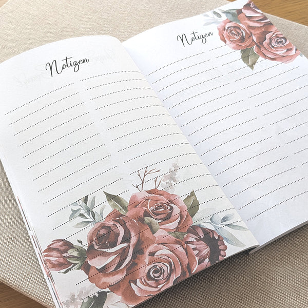 My Maid of Honor Planner: Task and appointment planner with calendar in red rose look