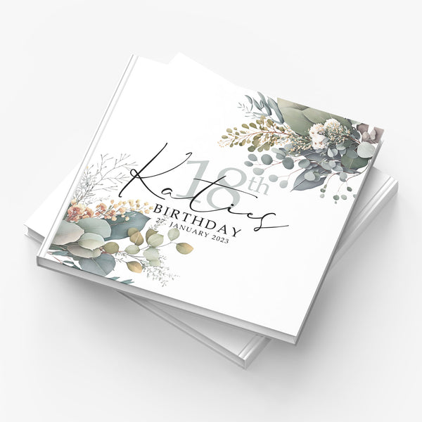 Gästebuch für 18. Geburtstag - Eukalyptus Design