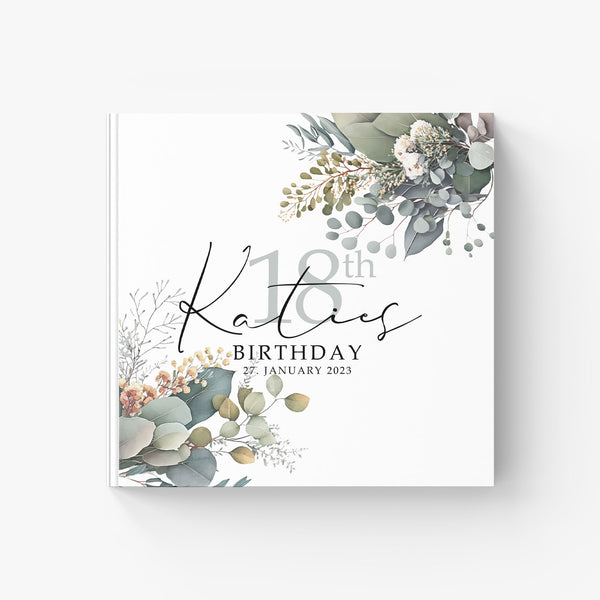 Gästebuch für 18. Geburtstag - Eukalyptus Design