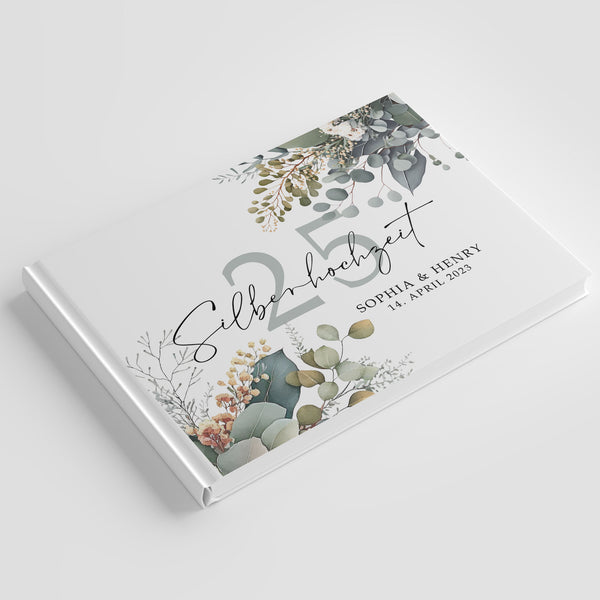 Personalized guest book for silver weddings & anniversaries