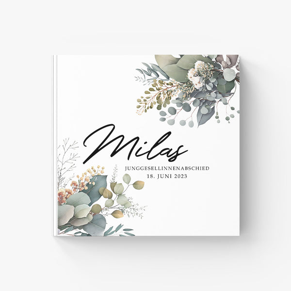 Your JGA & wedding guest book in eucalyptus design