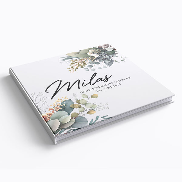 Your JGA & wedding guest book in eucalyptus design