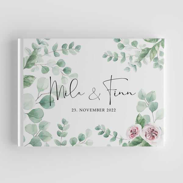 Your personalized wedding guest book with hardcover