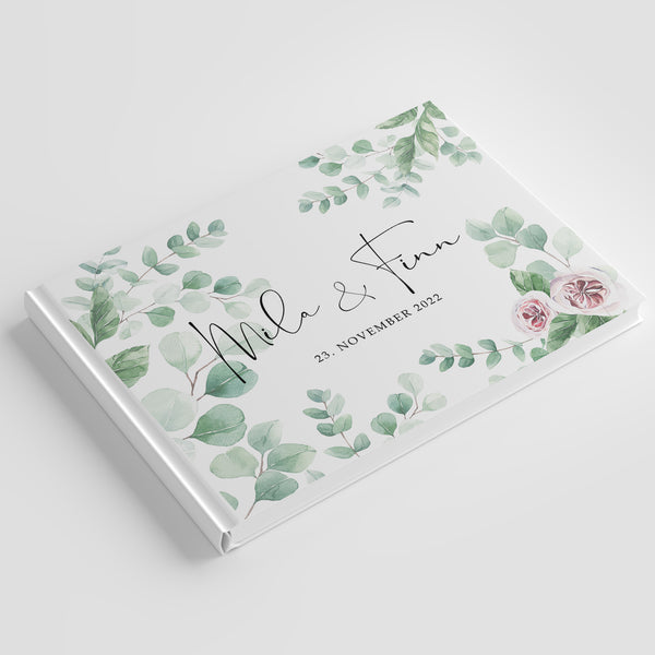 Your personalized wedding guest book with hardcover