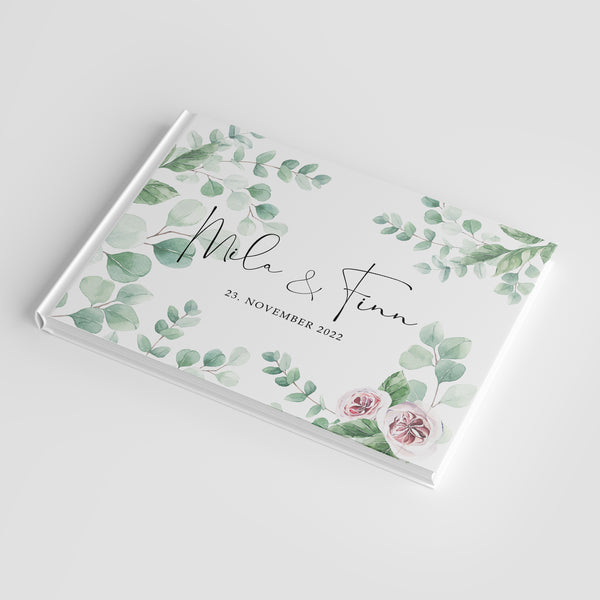 Your personalized wedding guest book with hardcover