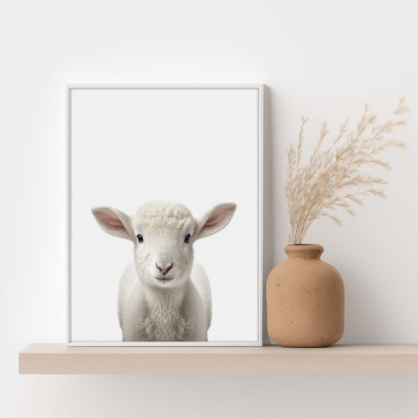Cute Baby Lamb Poster - Perfect for Girls Room