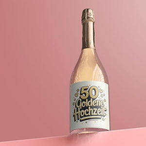 50 Goldenen Hochzeit - 6 Aufkleber für Wein & Sekt
