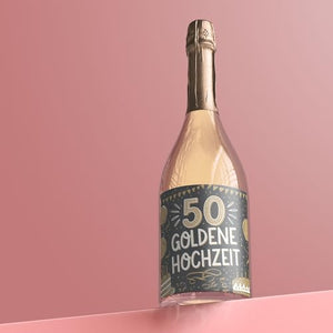 50 Goldenen Hochzeit - 6 Aufkleber für Wein & Sekt