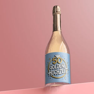50 Goldenen Hochzeit - 6 Aufkleber für Wein & Sekt