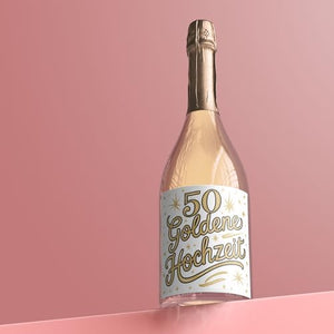 50 Goldenen Hochzeit - 6 Aufkleber für Wein & Sekt