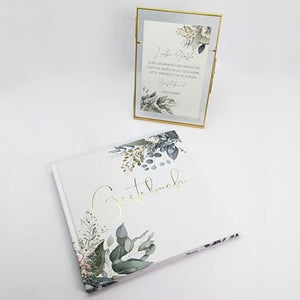 Gästebuch mit Eukalyptus-Motiv und Goldprägung - Eukalyptus