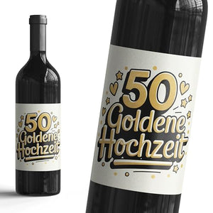 50 Goldenen Hochzeit - 6 Aufkleber für Wein & Sekt