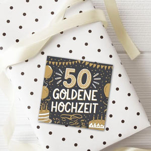 50 Goldenen Hochzeit - 6 Aufkleber für Wein & Sekt