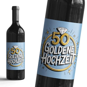 50 Goldenen Hochzeit - 6 Aufkleber für Wein & Sekt