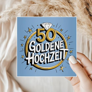 50 Goldenen Hochzeit - 6 Aufkleber für Wein & Sekt