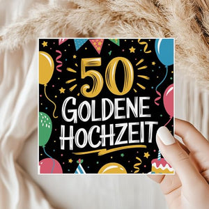 50 Goldenen Hochzeit - 6 Aufkleber für Wein & Sekt