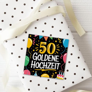 50 Goldenen Hochzeit - 6 Aufkleber für Wein & Sekt