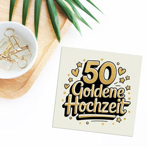 50 Goldenen Hochzeit - 6 Aufkleber für Wein & Sekt