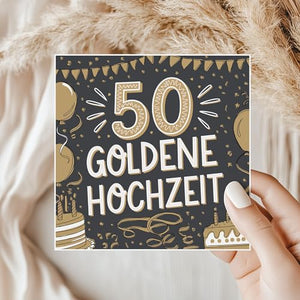 50 Goldenen Hochzeit - 6 Aufkleber für Wein & Sekt