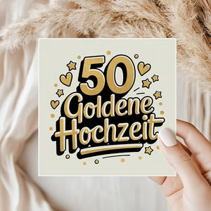 50 Goldenen Hochzeit - 6 Aufkleber für Wein & Sekt