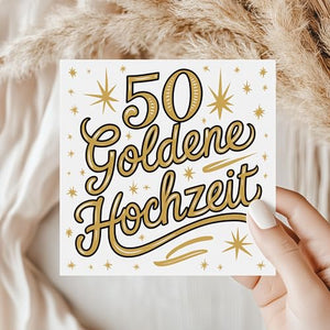 50 Goldenen Hochzeit - 6 Aufkleber für Wein & Sekt