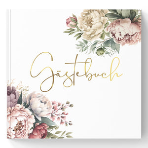 Gästebuch zum Ausfüllen und Fotos Einkleben - Pfingstrosen