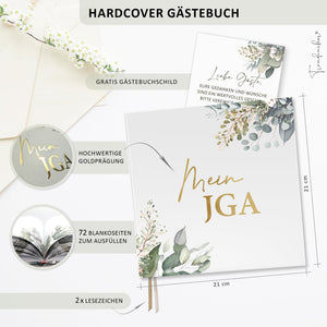 Mein JGA Erinnerungsbuch - Gästebuch für Glückwünsche und Fotos - 72 Seiten ohne Fragen