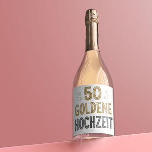 50 Goldenen Hochzeit - 6 Aufkleber für Wein & Sekt